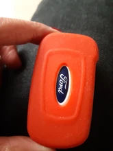 Funda de silicona para la llave del coche para Ford KA MK2 2008-2016 3 botones del mercado plegable titular de llavero funda de mando a distancia Protector de la cubierta