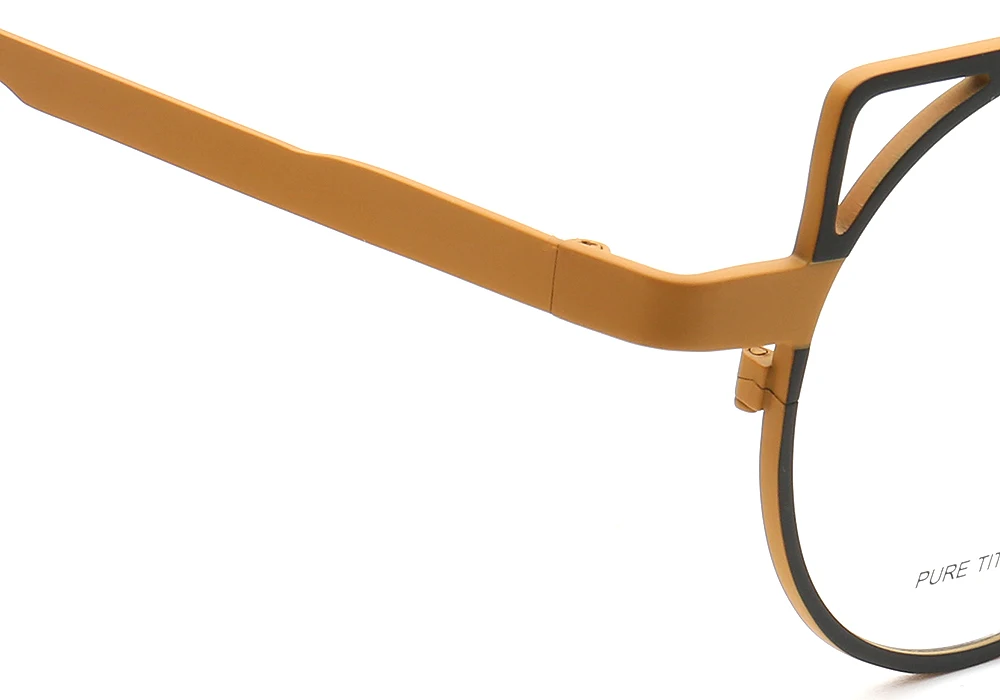 Женские круглые Двойные мосты уникальные Cateye из чистого титана Металлические легкие очки повседневные Популярные оправы для очков синего цвета по рецепту