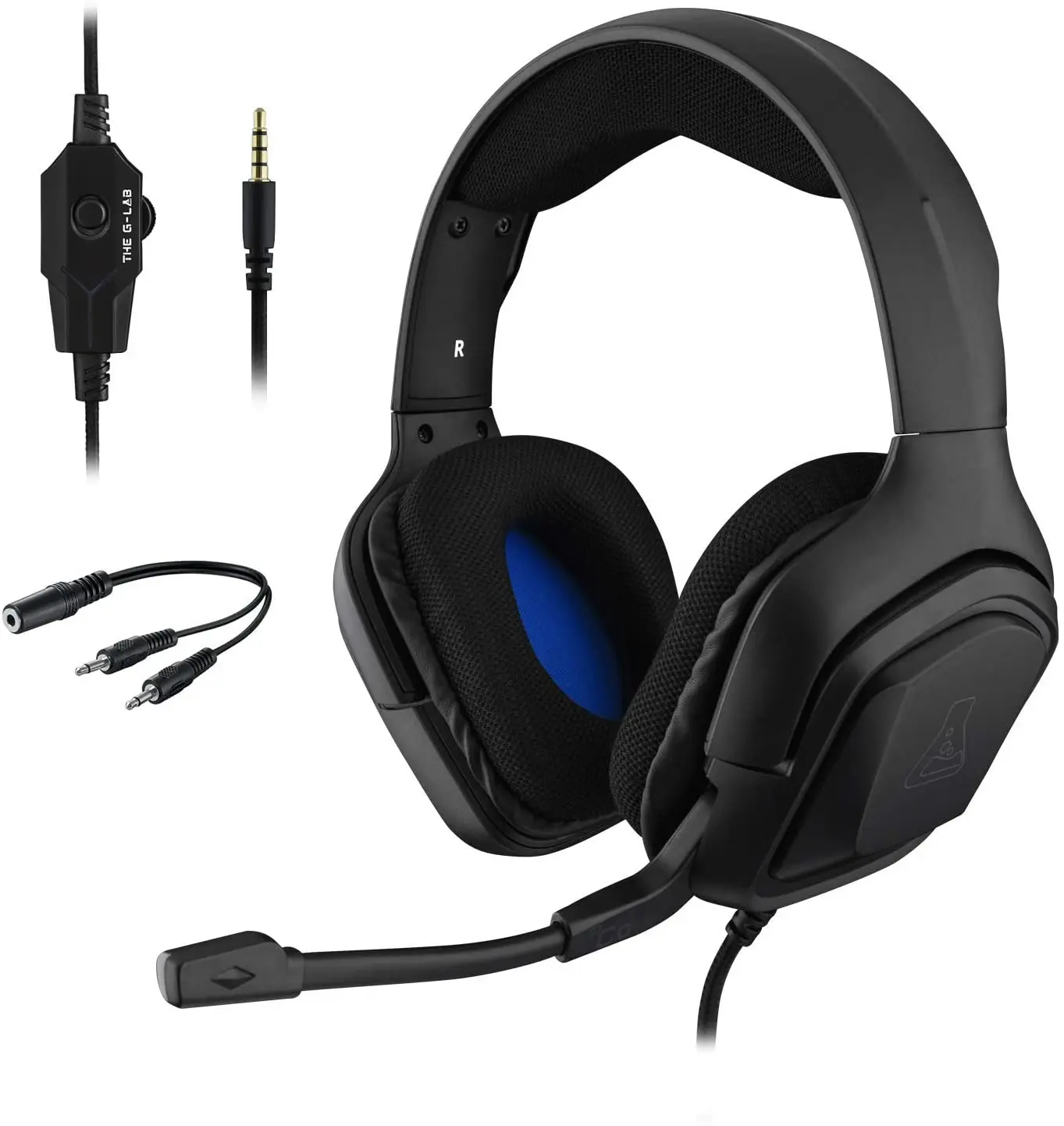 La Cuffia G-Lab Korp Cobalto Cuffia 3,5Mm Cuffie Per Videogiochi Cablate Cuffie Stereo Surround Sound Con Microfono Per Computer Ps4 Xbox One Gaming