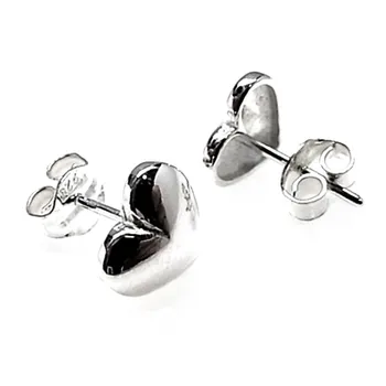

Sterling silver earrings 925m smooth heart 8mm. [AB3560]
