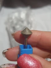 HYTOOS 10mm Diamante de rombo de uñas taladro 3/32 Rotary Burr cortadores para manicura taladro eléctrico accesorios uñas Mills Tools-D-7