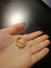 XIYANIKE-anillos de plata de ley 925 para mujer y parejas, joyería de fiesta curva de doble capa chapada en oro