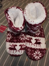 House Slippers Floor-Shoes Flip-Flops Christmas Winter Fur Plush Warm Cotton Indoor Fourrure