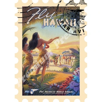 

Hawaii souvenir magnet vintage tourist poster