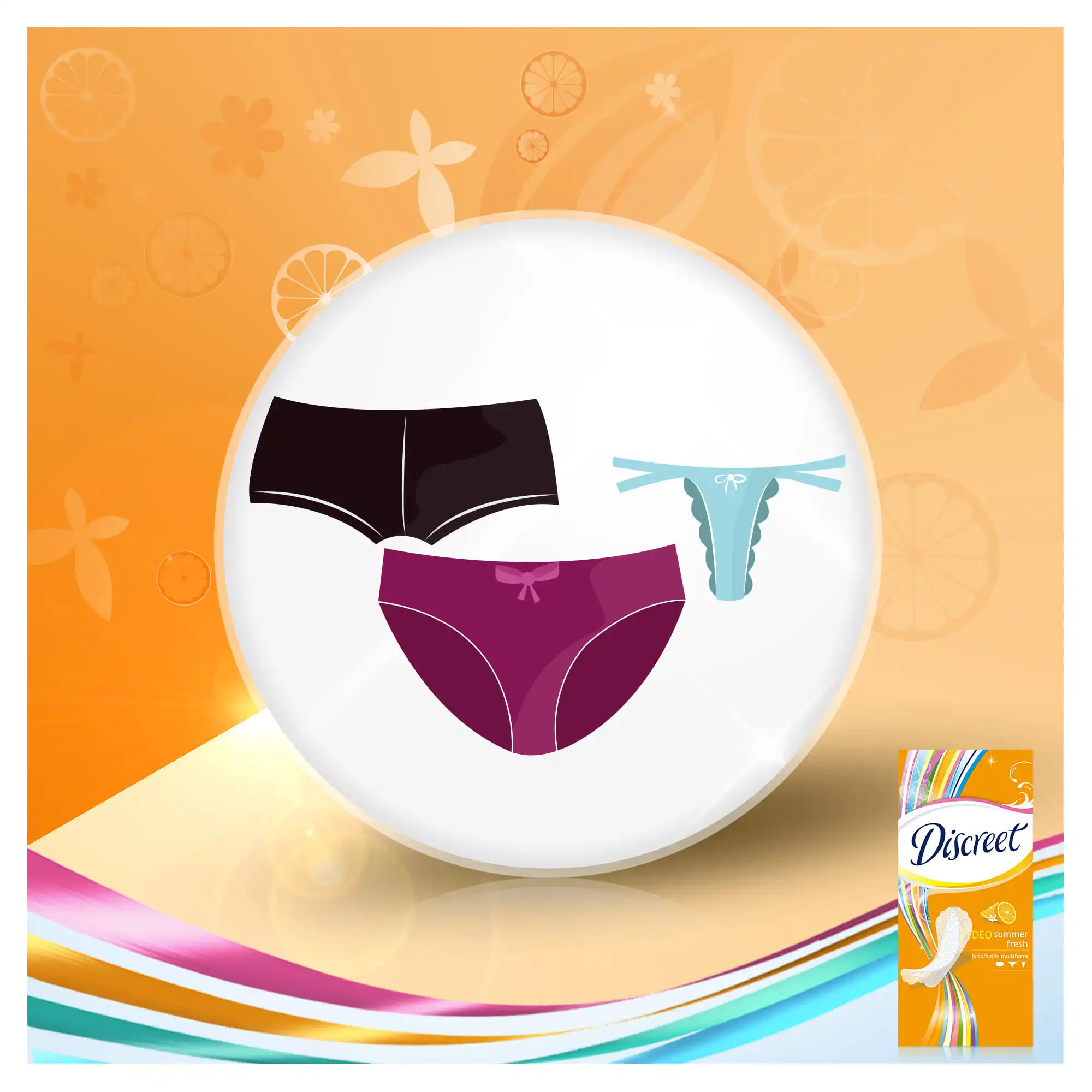 Женские ежедневные прокладки DISCREET Deo Summer Fresh Multiform, 20 шт