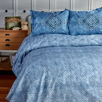 

Karaca Home Lanika Blue Ranforce Double Duvet Cover & Pillowcase Set