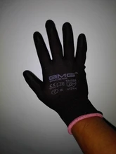 GMG-guantes de seguridad para el trabajo, 6 pares, certificado CE EN388, rojo, poliéster, negro, PU, mecánicos, gran oferta