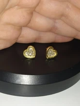 JoiasHome corazón aretes en forma para las mujeres joyería de plata 925 de moda mujer Color oro rosa pendientes de boda regalo