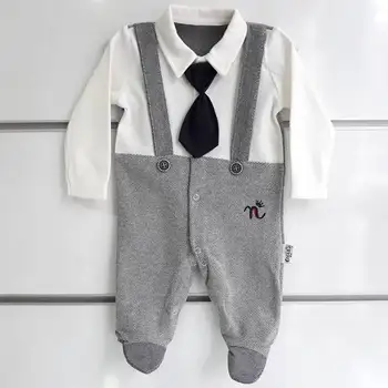 

Laci With Tie Halter Gray Honeycomb Male Baby Jumpsuit