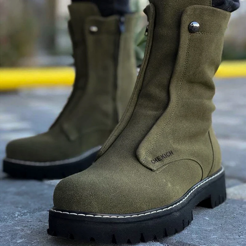 Chekich Boots for Men Boot Men's Winter Shoes Fashion Snow Boots Shoes Plus Size Sneakers Ankle Men Shoes Winter Boots Footwear Men Basic Boots Shoes Men 2020 Spring Fashion Winter Boots For Men Zapatos Hombre CH027