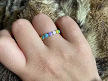 Anillos de dedo de corazón y arco iris para mujer, de bambú, plata de ley 925 auténtica, sortija de compromiso de boda, joyería