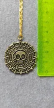 Colgante de plata de ley con moneda azteca de Piratas del Caribe, medallón Vintage de bronce dorado de Jack Sparrow, venta al por mayor