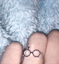 Anillo de gafas clásicas de la muerte para hombre y mujer, anillos abiertos negros con cicatrices de rayo para parejas, joyería para dedo