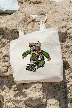 

Angemiel Bag Skateboarder Animal Figure Shopping Beach Tote Bag