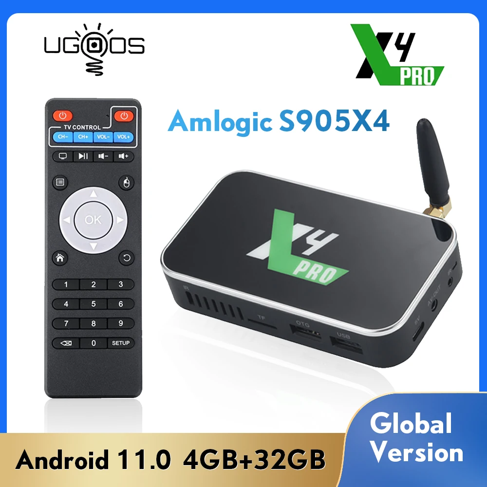 Приставка Смарт-ТВ UGOOS X4 PRO Android 11 0 16 ГБ LPDDR4 2 Гб медиаплеер ТВ-приемники SD-карта 32 ARM