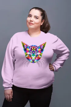 

Angemiel Wear Color Cat Pink Women Sweatshirts