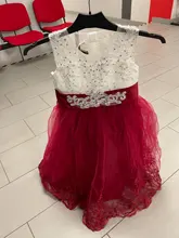 Niña en rojo de encaje bordado Navidad vestido de fiesta de cumpleaños boda Vestido Formal vestidos infantiles para niñas adolescentes ropa 6 14 años