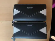 Cartera larga de piel sintética para mujer, monedero cartera borla, tarjetero, bolso de mano tipo monedero
