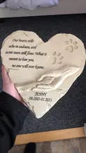 Memorial personalizada lápida para mascotas recuerdo tumba pezuña de gato y perro impresión Animal Funeral huella en forma de corazón JSYS