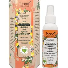 Teana Vegenius, натуральная цветочная вода Лимон- Цветы апельсина, осветляет, ревитализирует, укрепляет, 125мл