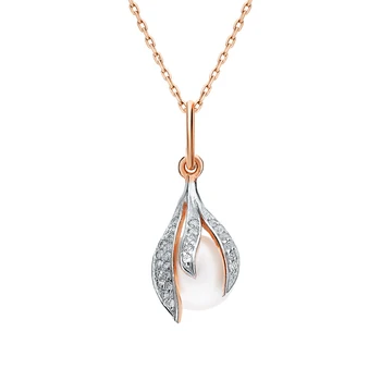 

Silver Pendant with cubic zirconia and pearls cultured sunlight