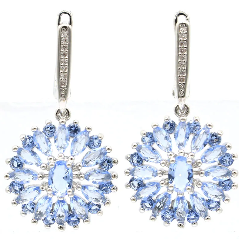 Женские серьги из серебра с фианитом 35x19 мм|925 silver earrings|silver wedding earringswedding earrings |