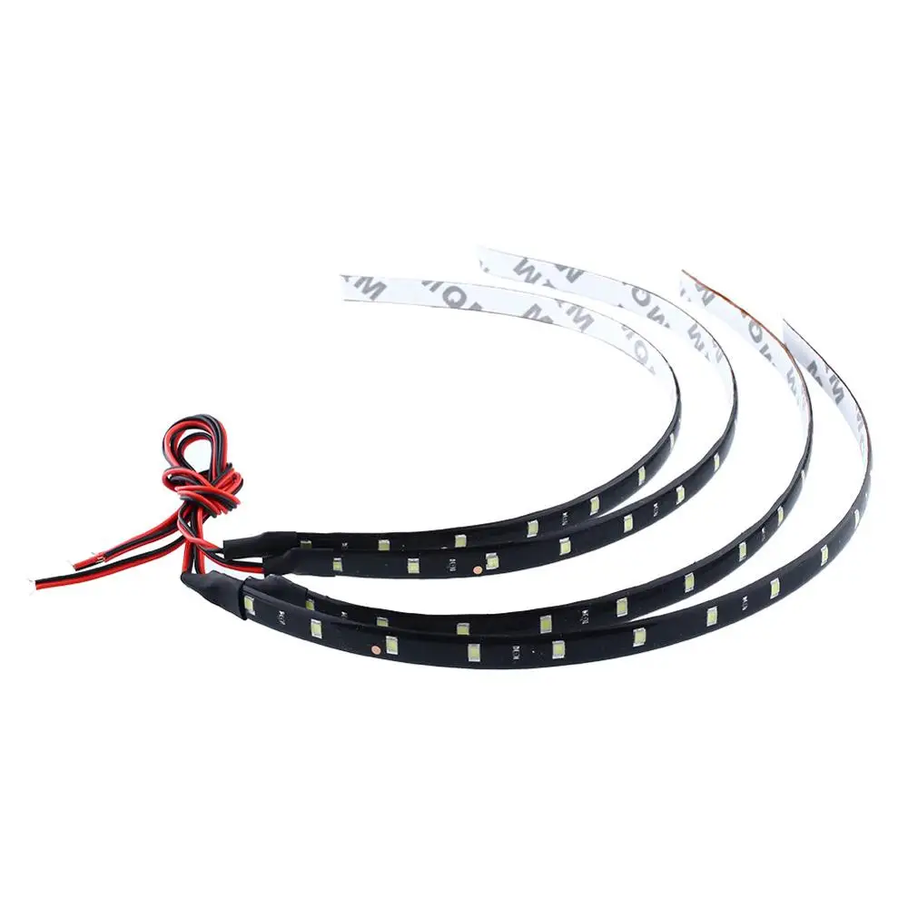

30CM 5050 SMD 18LED Car Auto 12V 1W Flexible Strip String Light White light LED strip For home wall TV background car