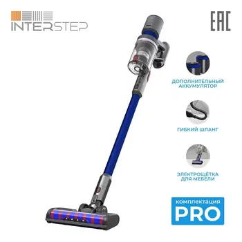 

Interstep wireless vacuum cleaner vc400 pro 400 W/25 kPa 29v/2a + brush + hose + battery