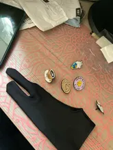 Guante de dibujo de artista de 4 colores para cualquier tableta de dibujo gráfico negro 2 dedos antiincrustante tanto para la derecha como para la izquierda tamaño libre