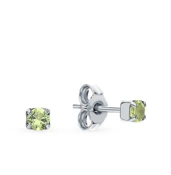 

Silver earrings with хризолитом sunlight sample 925