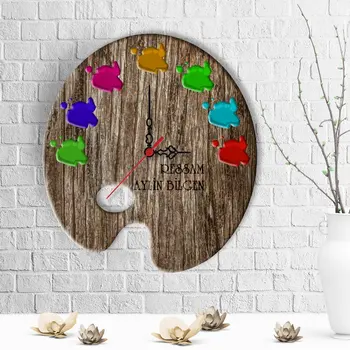 

Personalized Painter Palette Design Wooden Wall Clock
