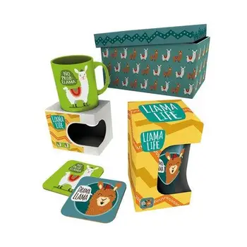 

Llama - Llama Box (set glass colorful + cup + set coasters)