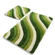 Коврики для ванной нескользящие Противоскользящие коврики противоскользящие красочные зеленые 2'Li набор 60X100 см-50X60 см