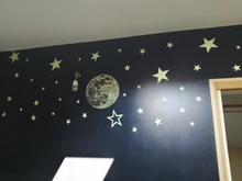 Pegatinas de pared brillantes en la oscuridad, 435 Uds., punto de estrella de Luna luminosa, pegatinas de pared fluorescente, decoración ambiental