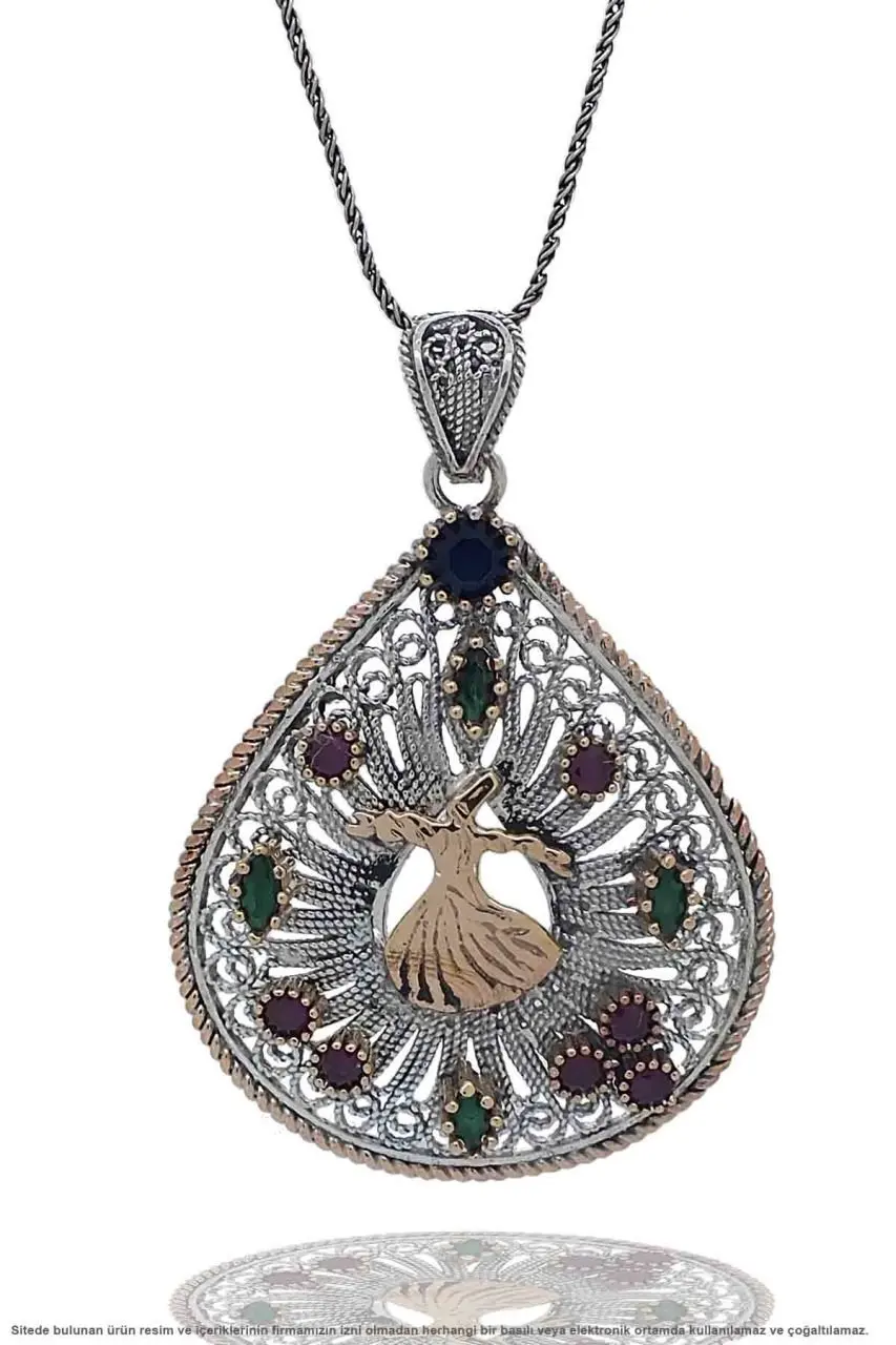 

Filigree Silver Lady Necklace Whirling Dervish Motif