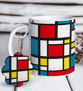 

Personalized Mondrian White Mug and Keychain Gift Seti-1 Reliable Quality Cost Effective Gift Coolest Considerate