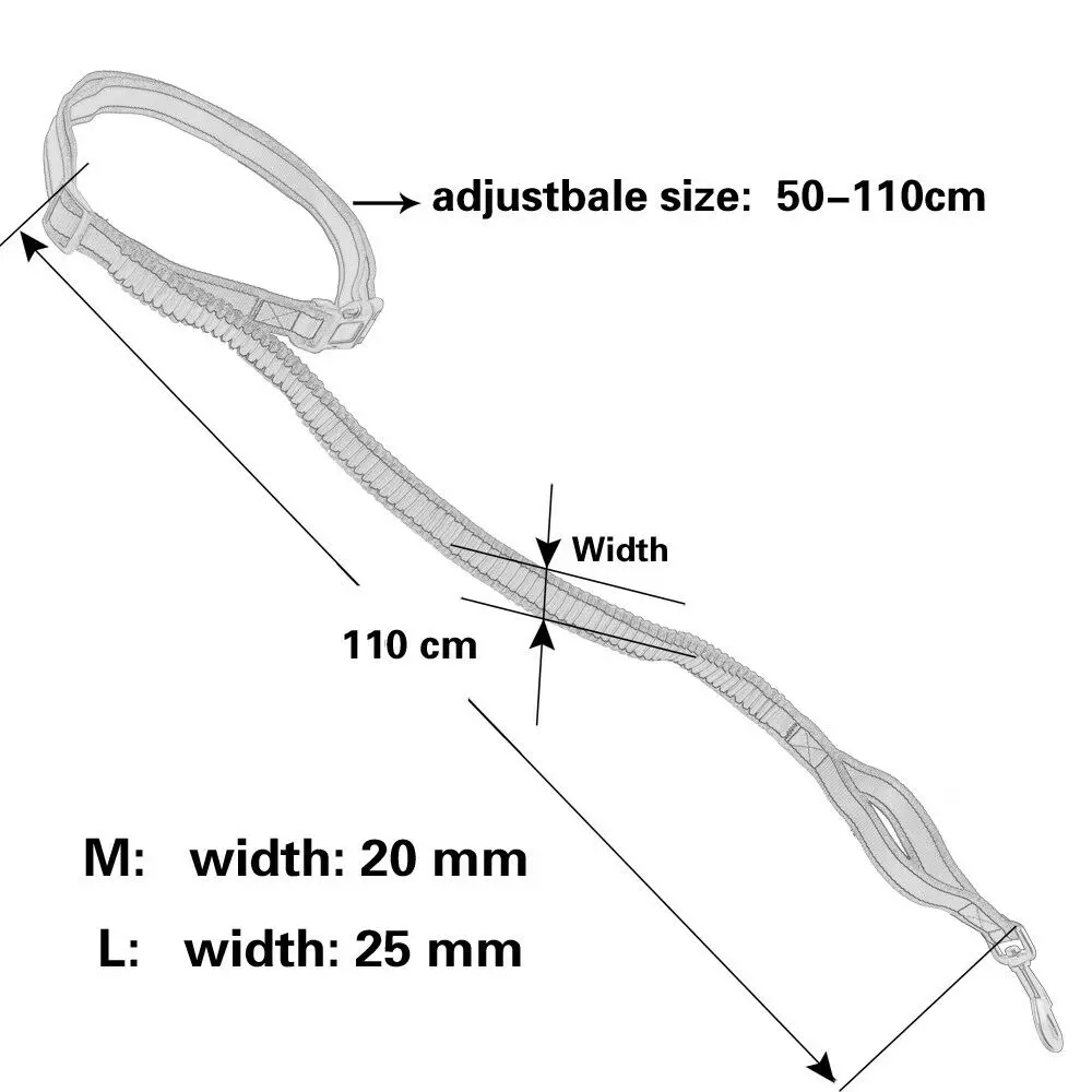 Hands Free Dog Leash Running Jogging Waist Belt Dual Handle Training Bungee Lead 30g4120