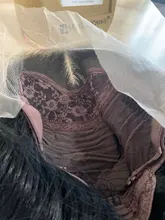 Yomagic-pelucas con onda de encaje frontal para mujer, cabello sintético de Color negro, sin pegamento, con línea de pelo Natural