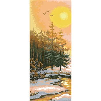 

6015 set for embroidery with a counted cross-stitch matrenin Posad 'Sunset at the bottom '30*50 cm