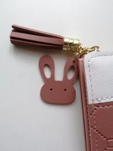 Corta de las mujeres monedero Patchwork monedero cremallera pequeño comprobado en relieve monederos con borlas lindo soporte para tarjetas Simple Mini Rosa bolsa de dinero