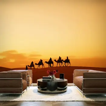 

Wall mural-Caravana in the Sahara desert-200x154 cm