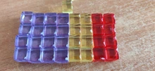 50 unids/set 13 colores 8mm transparente Esquina cuadrada de cristal de colores dados pieza de ajedrez ángulo recto tamiz para juego de Puzzle