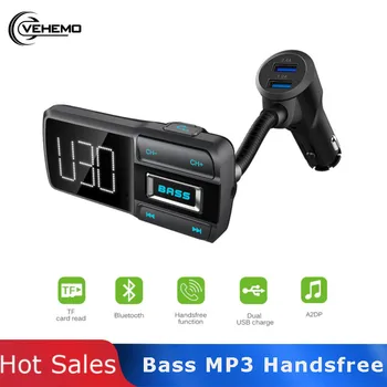 

Vehemo Bass for Bluetooth FM Transmitter Handsfree TF Card MP3 Car USB Music Receiver BT77D Player Stereo Phone Chargrt