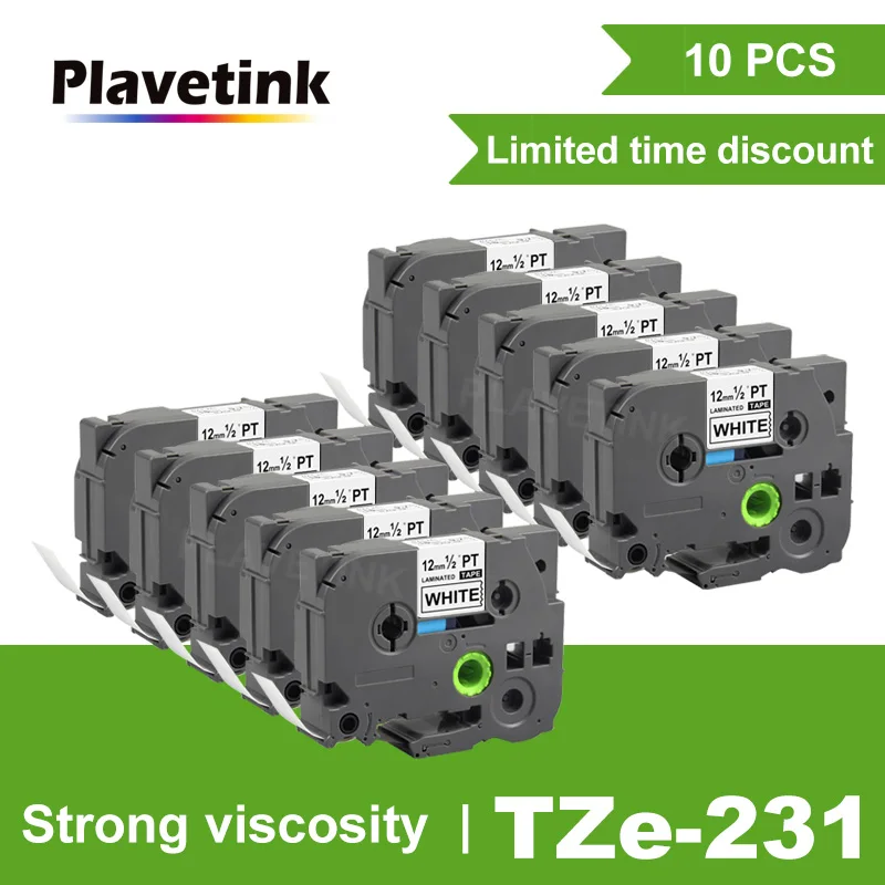 Plavetink 10 шт. Tze-231 tze ленты tze231 TZ231 Tze 231 12 мм принтер совместимы для Brother P-touch