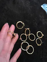 Tocona 9 unids/set lujo oro anillos para las mujeres cristal duro transparente piedra serpiente hueco redondo geométrico joyería бижутерия 7054