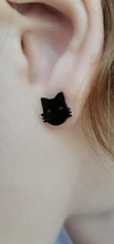 SMJEL-pendientes de gato hecho en Origami para mujer, joyería con forma de gato, zorro, gato, Luna, ratón, Animal, para niñas y niños