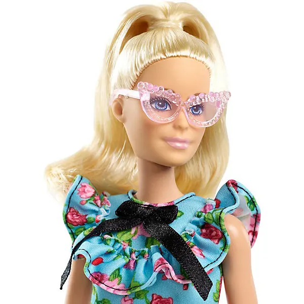 Кукла Barbie "Игра с модой" в голубом платье в цветочек, 29 см