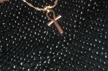 Collar sencillo con colgante de Cruz egipcia para mujer, gargantilla de aleación de Zinc, Estilo Vintage europeo, Color plateado