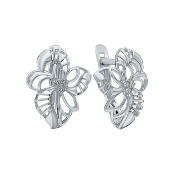

Silver earrings with cubic zirconia sunlight sample 925 test