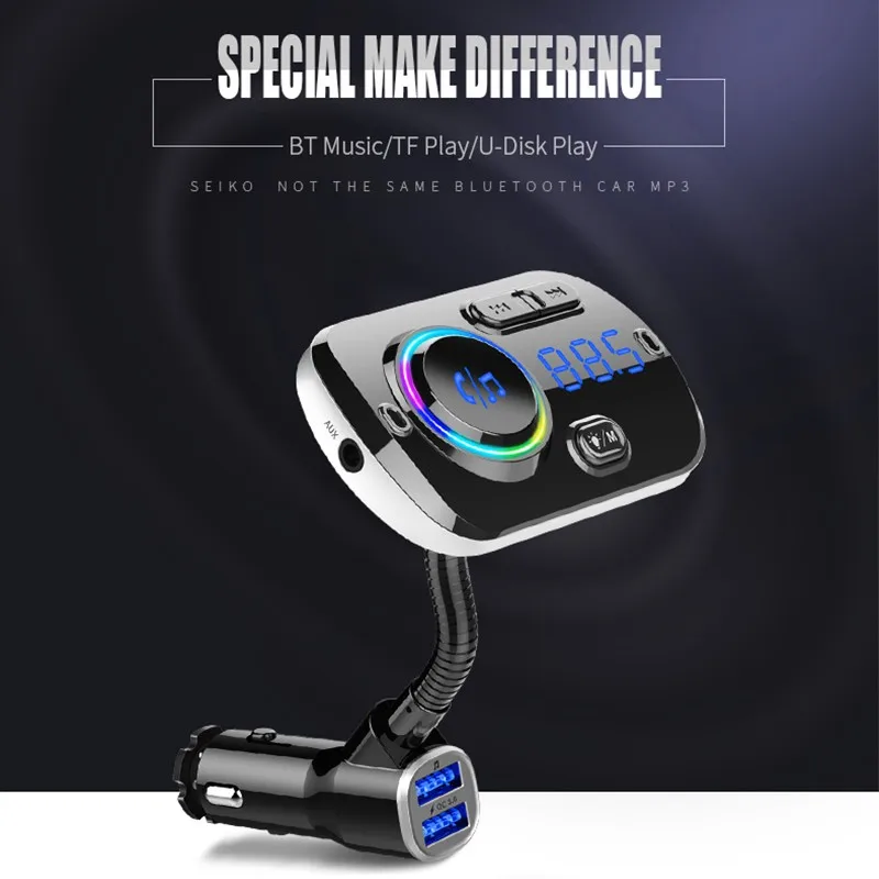 Bluetooth MP3-плеер автомобильный fm-передатчик автомобильный аудио mp3-плеер с 3V. 1A Быстрая зарядка двойной зарядное устройство USB 3,0 Lossless музыка